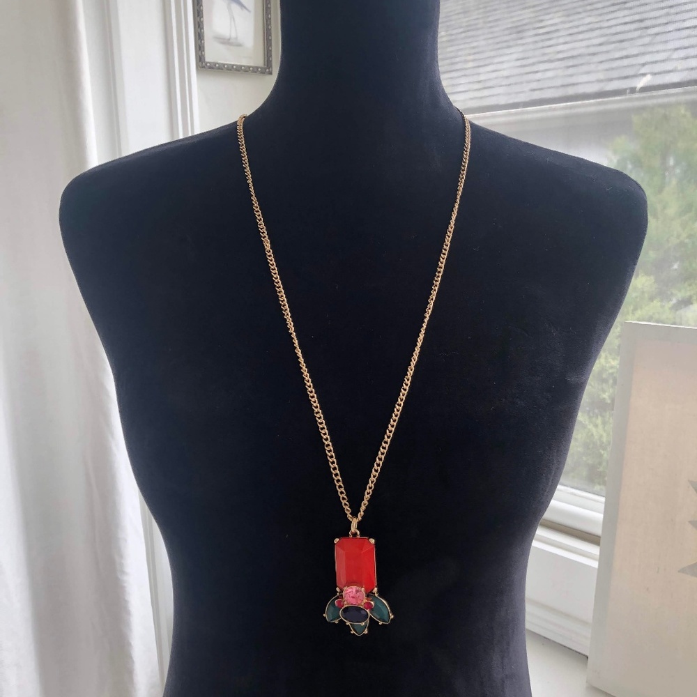 New Talbots multicolored faceted stone necklace